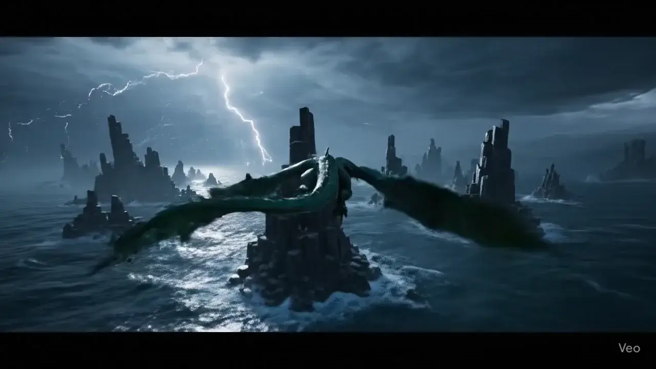 Fantasy Dragon Aerial Battle