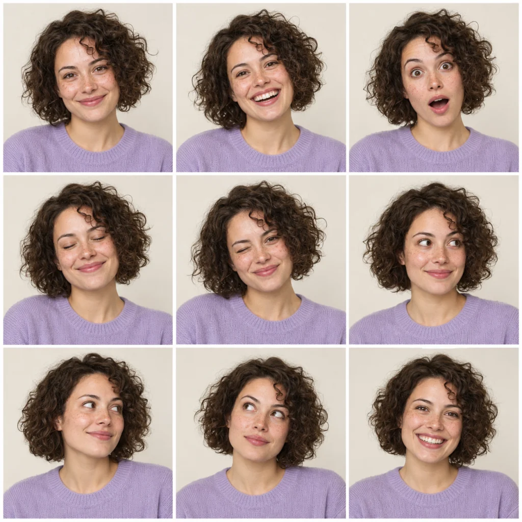 Cuadrícula de nueve poses