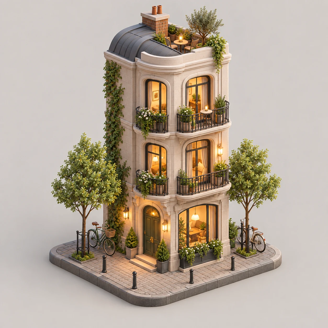 Bâtiment isométrique mignon