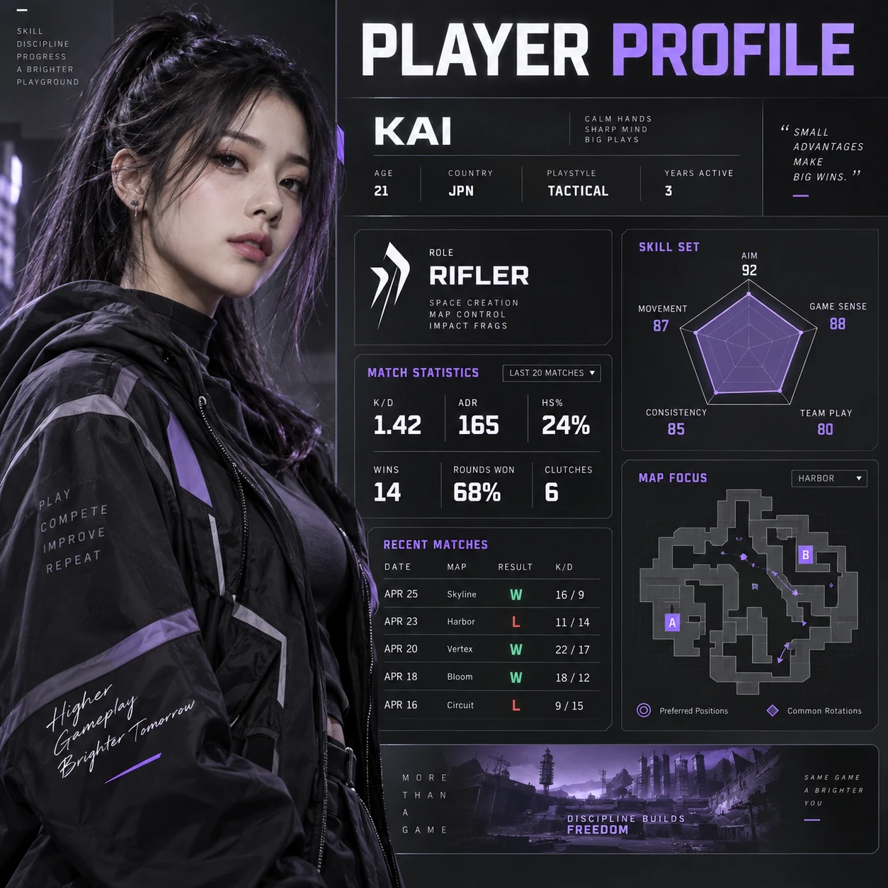 Infographie de profil joueur