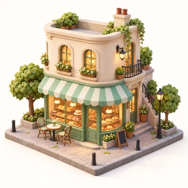 Edificio isométrico adorable