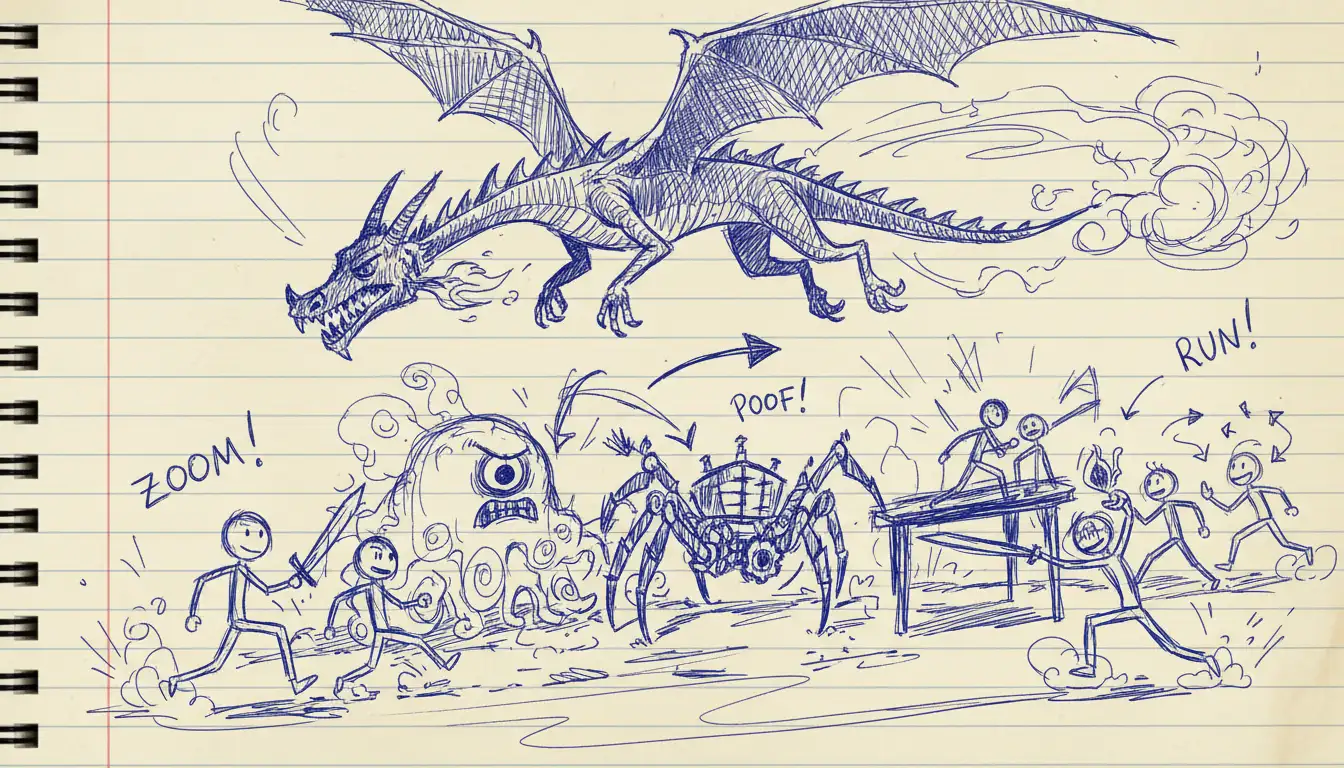 Rough Ballpoint Pen Doodle Notebook Style