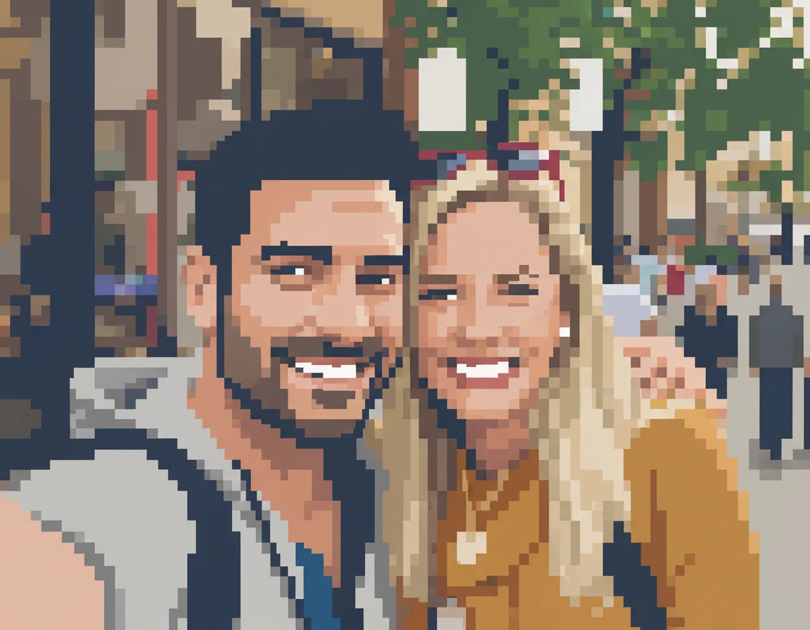 Drag to compare before and after Generador de Ilustraciones Pixel Transformed Example 1 - Nano Banana Result